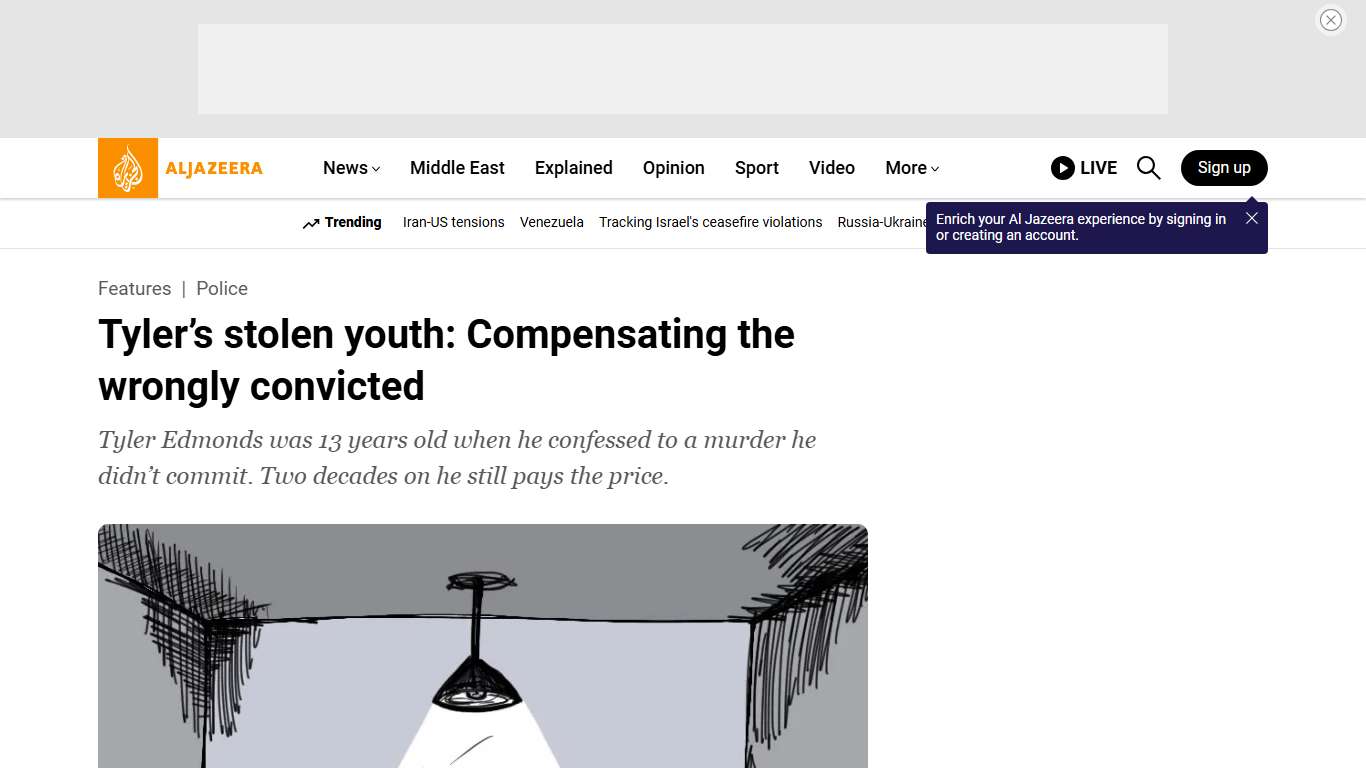 Tyler’s stolen youth: Compensating the wrongly convicted | Police | Al Jazeera