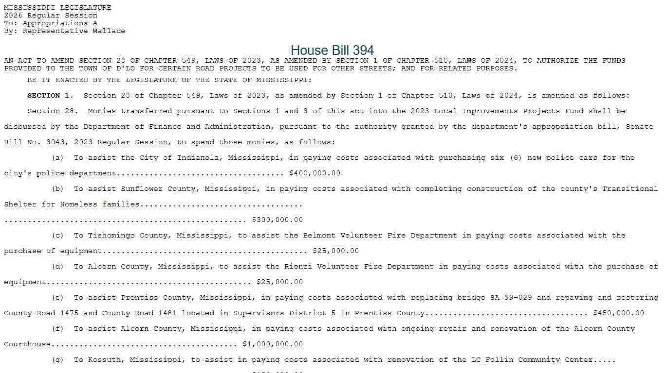 HB 394 (As Introduced) - 2026 Regular Session