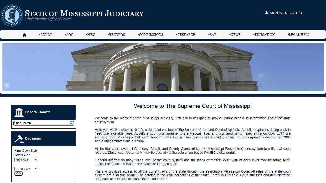 State of Mississippi Judiciary